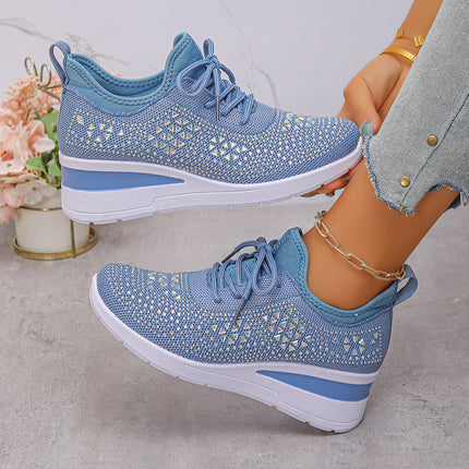 Rhinestone Lace Up Commuter Shoes