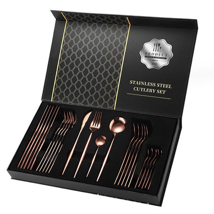 Stainless Steel Tableware 24-piece Set with Gift Box