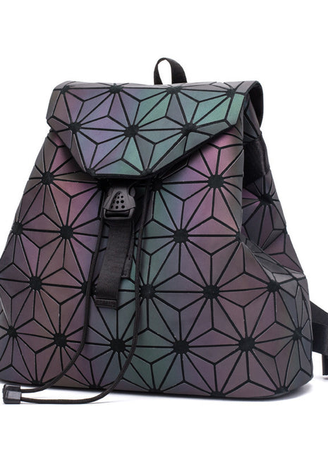 Colorful Geometric Rhombus Backpack | Korean Fashion Luminous Travel Bag