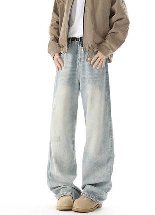 Retro Light Blue Straight Casual Jeans