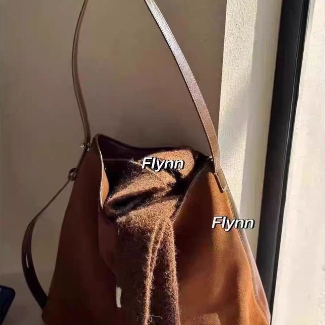 Matte Suede Shoulder Bag