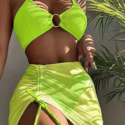 3pcs Halter Summer Fashion Personalized Three-point Beach Swimsuit