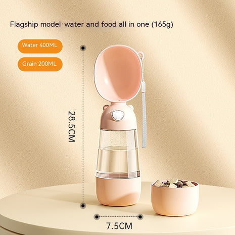 Portable Water Bottle and Food Container For Pets Feeder Bowl Outdoor