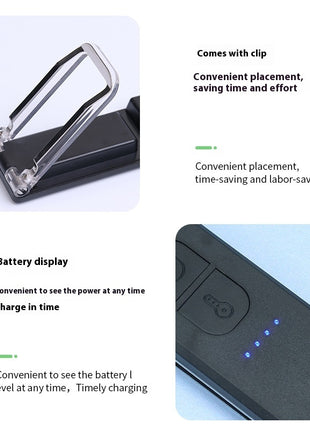 مصباح قراءة بمشبك للكتب قابل لإعادة الشحن عبر USB