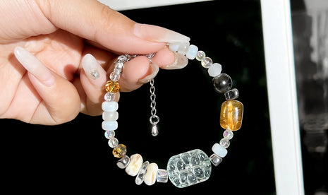 Pulsera Blanca Sol Montaña Desierto Dunhuang