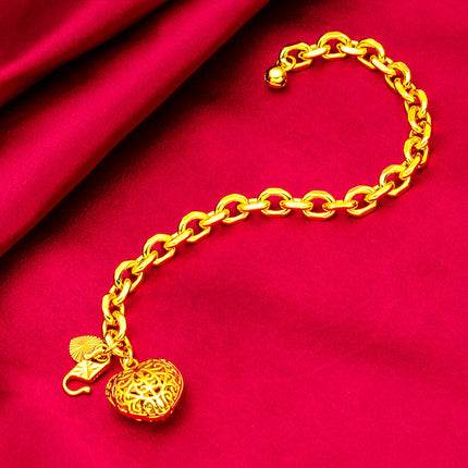 Vietnam Placer Gold Heart Bracelet
