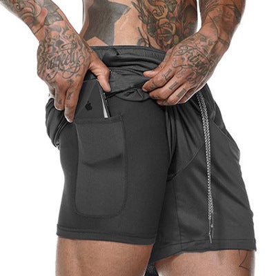 Pantalones cortos deportivos de doble malla