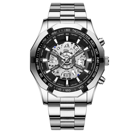 BINBAND Men’s Hollow Dial Watch Featuring Mechanical Style Timepiece