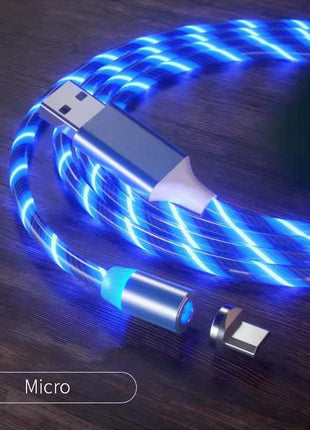 マグネット式2mケーブル マグネット急速充電 照明付きMicro USBケーブル LED
