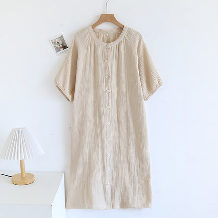Japanese Loose Crepe Pure Cotton Nightdress