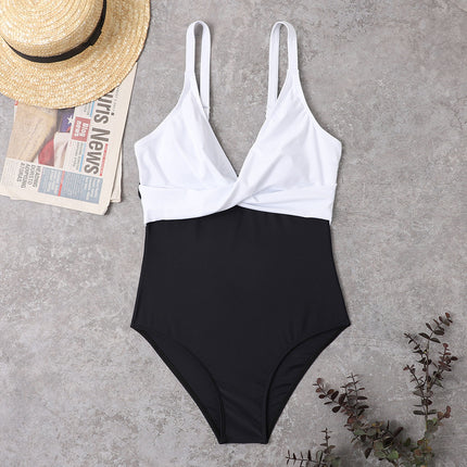 Slimming Color Matching One-piece Swimsuit