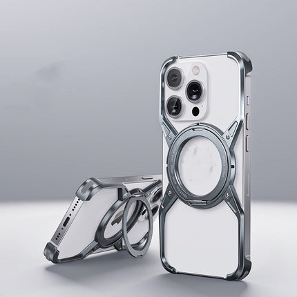 iPhone 13/14/15 Anti-fall Heat Dissipation Metal Phone Case Mechanical Arm Protective Shell