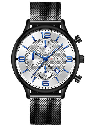 Mesh Strap Calendar Quartz Watch