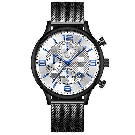 Mesh Strap Calendar Quartz Watch