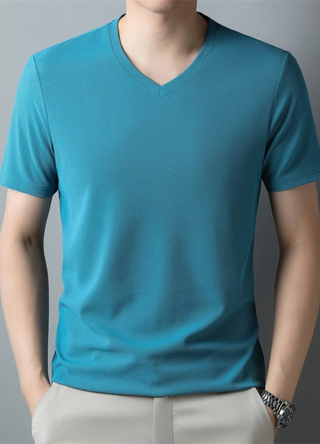 Camiseta Casual Fina de Manga Corta con Cuello en V