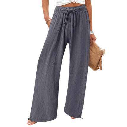 Cotton And Linen Wide-leg Casual Trousers