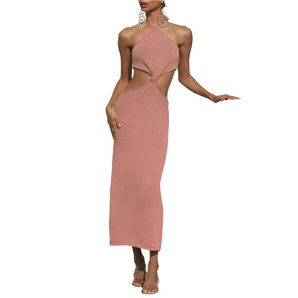 Knitted Halter Neck Strapless Dress