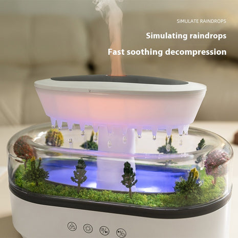Micro Landscape Raindrop Aroma Diffuser Humidifier – Quiet Ultrasonic Mist