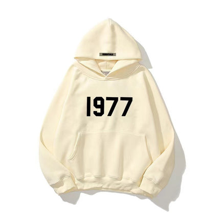 Fashion High Street Loose Fleece-lined 1977 Hoodies