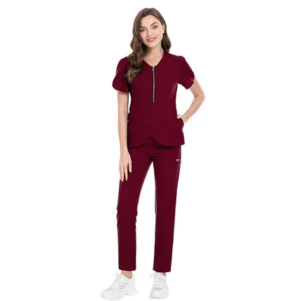 Slim Fit Nurses' Uniform Short Sleeve Pants Suit
