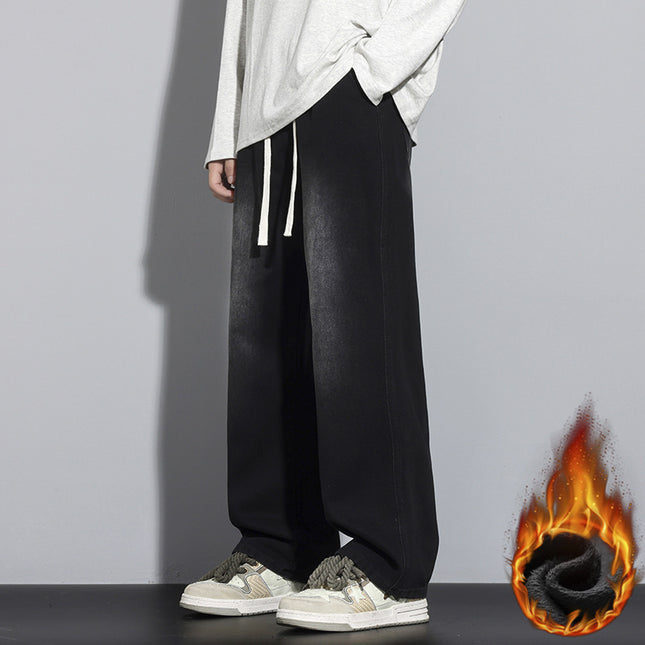 Mens Relaxed Wide Leg Minimalist And Comfortable Jeans