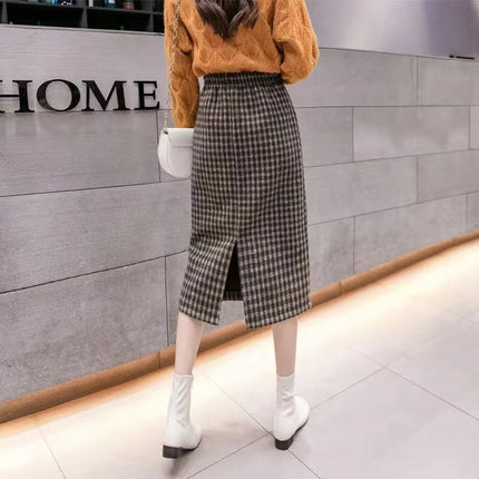 Plaid Spring and Autumn Skirt