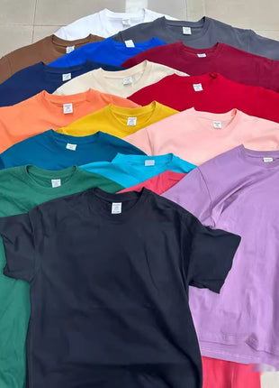 High Quality Pure Cotton Heavy Loose Bottoming Basic T-shirt