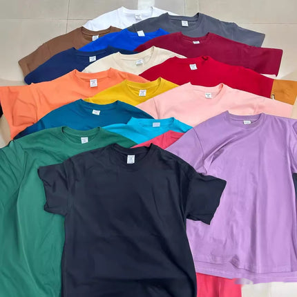 High Quality Pure Cotton Heavy Loose Bottoming Basic T-shirt
