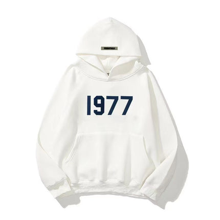 Fashion High Street Loose Fleece-lined 1977 Hoodies