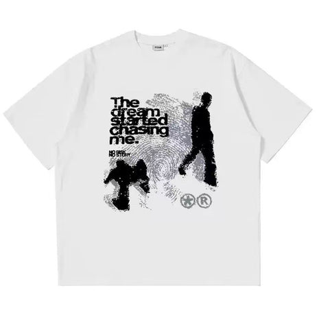Camiseta de manga corta de algodón con estampado de letras