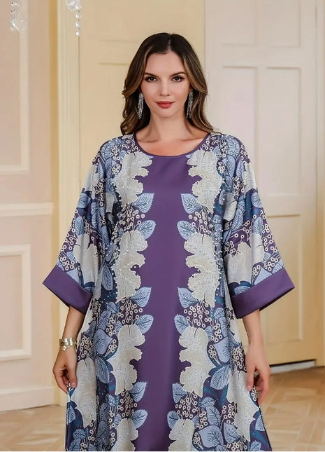 Elegante vestido floral de manga larga