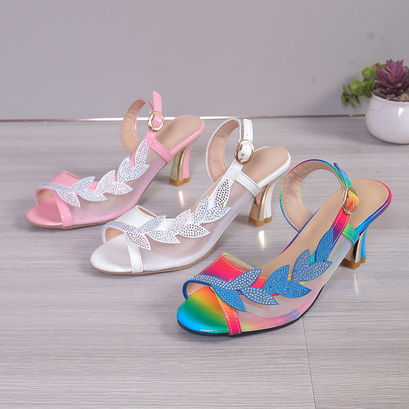 Summer Rhinestone High Stiletto Heel