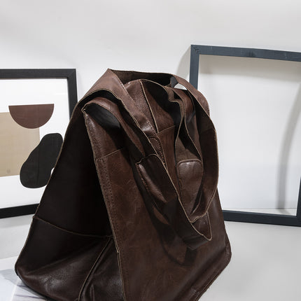 Simple Big Bag Soft Leather Shoulder Tote