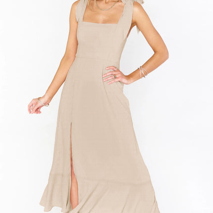 Temperament with Lace-up Dress