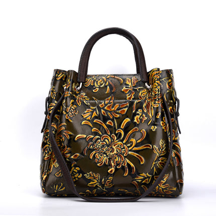 Three-dimensional Embossed Cowhide Bag
