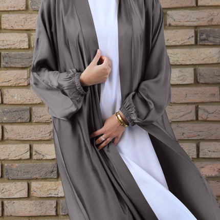 Bubble Satin Cardigan Abaya