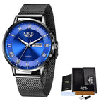 Mesh belt black and blue