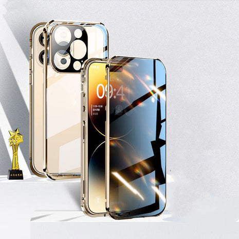 iPhone 11/12/13/14/15 Double-sided Glass Peep-proof All-inclusive Lens Magnetic Suction Case