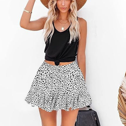 A- Line High Waist Pleated Mini Skirt