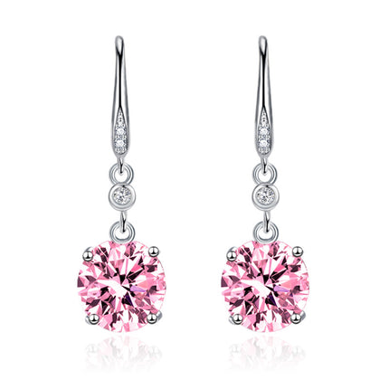 Luxury Round Single Diamond Hook Earrings