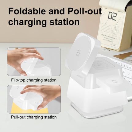 4 In 1 Rotatable Lighting Wireless Fast Charger Stand Station