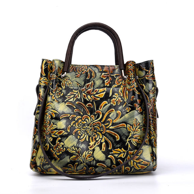 Three-dimensional Embossed Cowhide Bag