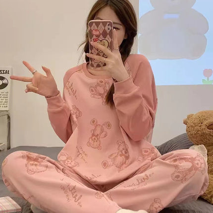 Long Sleeve Autumn Ins Two-piece Pyjamas Set