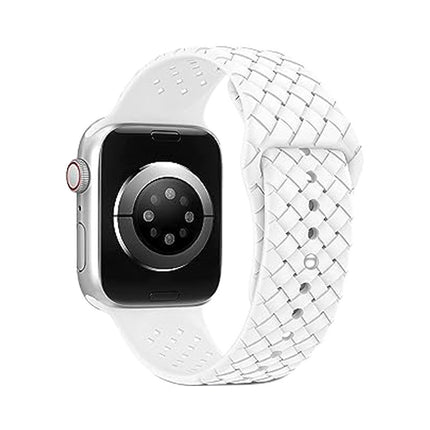 Woven Pattern Silicone Strap Applicable with Apple Smart Watch