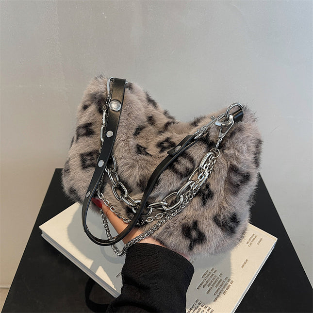 Winter Plush Chain Shoulder Handbags