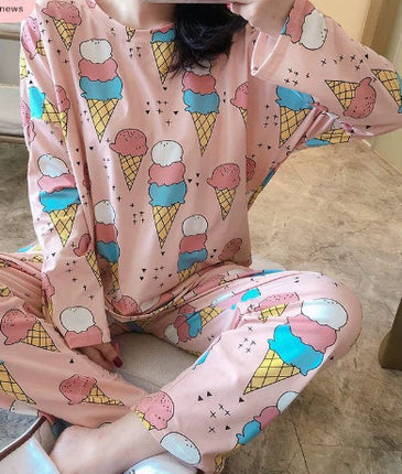 Long Sleeve Autumn Ins Two-piece Pyjamas Set