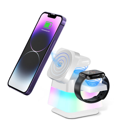 4 In 1 Rotatable Lighting Wireless Fast Charger Stand Station
