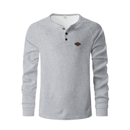 Waffle Buckle Quick-drying Raglan Henry Long Sleeve
