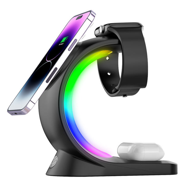 3 In 1 Magnetic Wireless Fast Charging for iPhone, Watch, Earbud