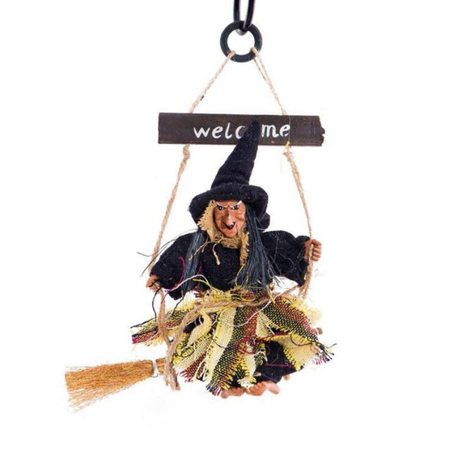Halloween Flying Broomstick Witch Pendant